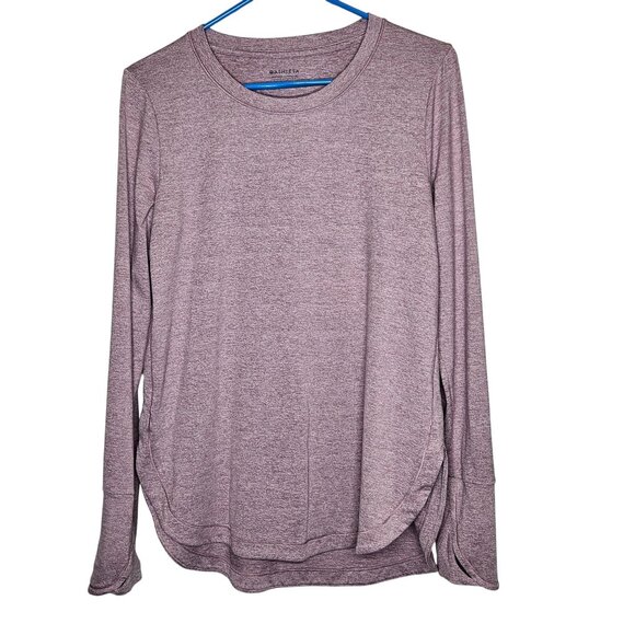Athleta Womens Long‎ Sleeve Heathered Purple Thumbhole Athletic Top M Gorpcore - Picture 1 of 8